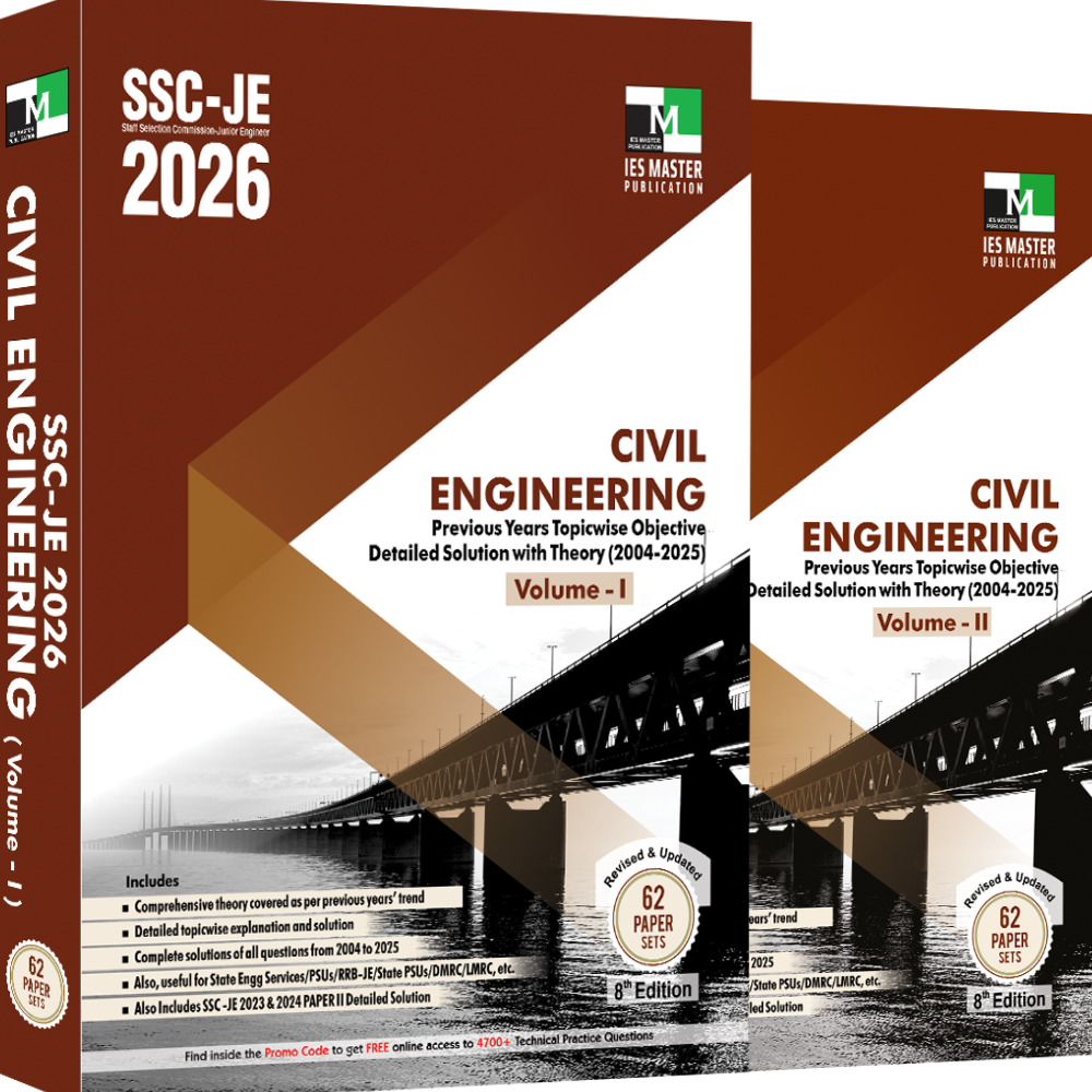 SSC-JE 2026 Civil Engineering Previous Years Topic wise Objective Detailed Solution with Theory - Volume-I&II