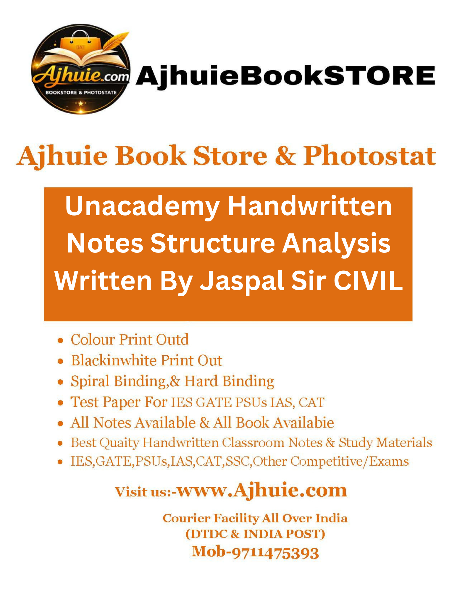 Civil Engineering Structure Analysis Handwritten Notes by Jaspal Sir | Unacademy GATE Preparation Notes
