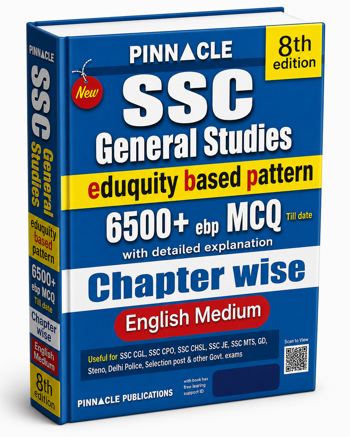 SSC general studies 6500+ epb MCQ book Updated till May 2026 eduquity based pattern chapter wise with detailed explanation  8th edition english medium
