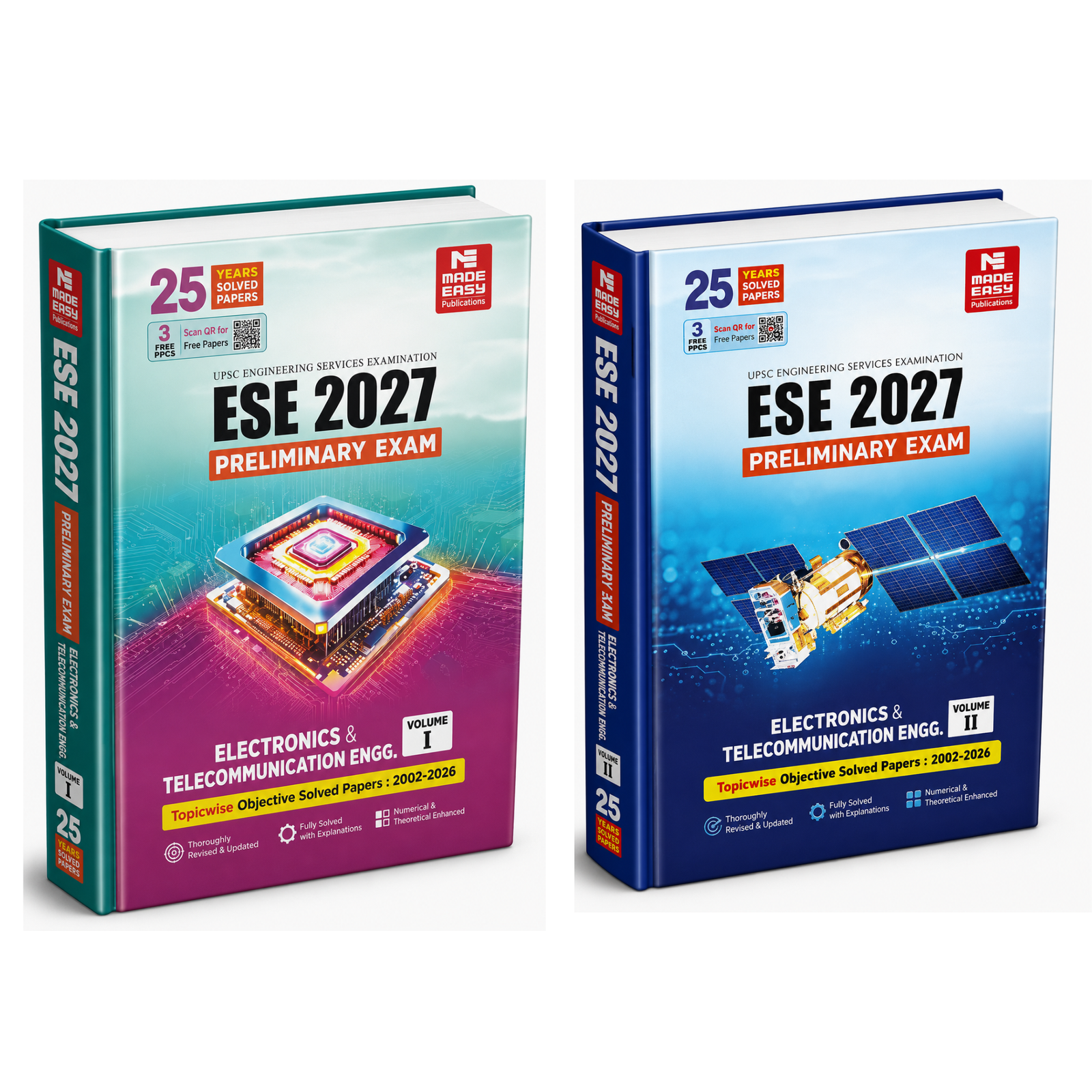 ESE 2027: Preliminary Exam: Electronics and Telecommunication Engg. Objective Solved Vol-1 Vol -2 Made Easy