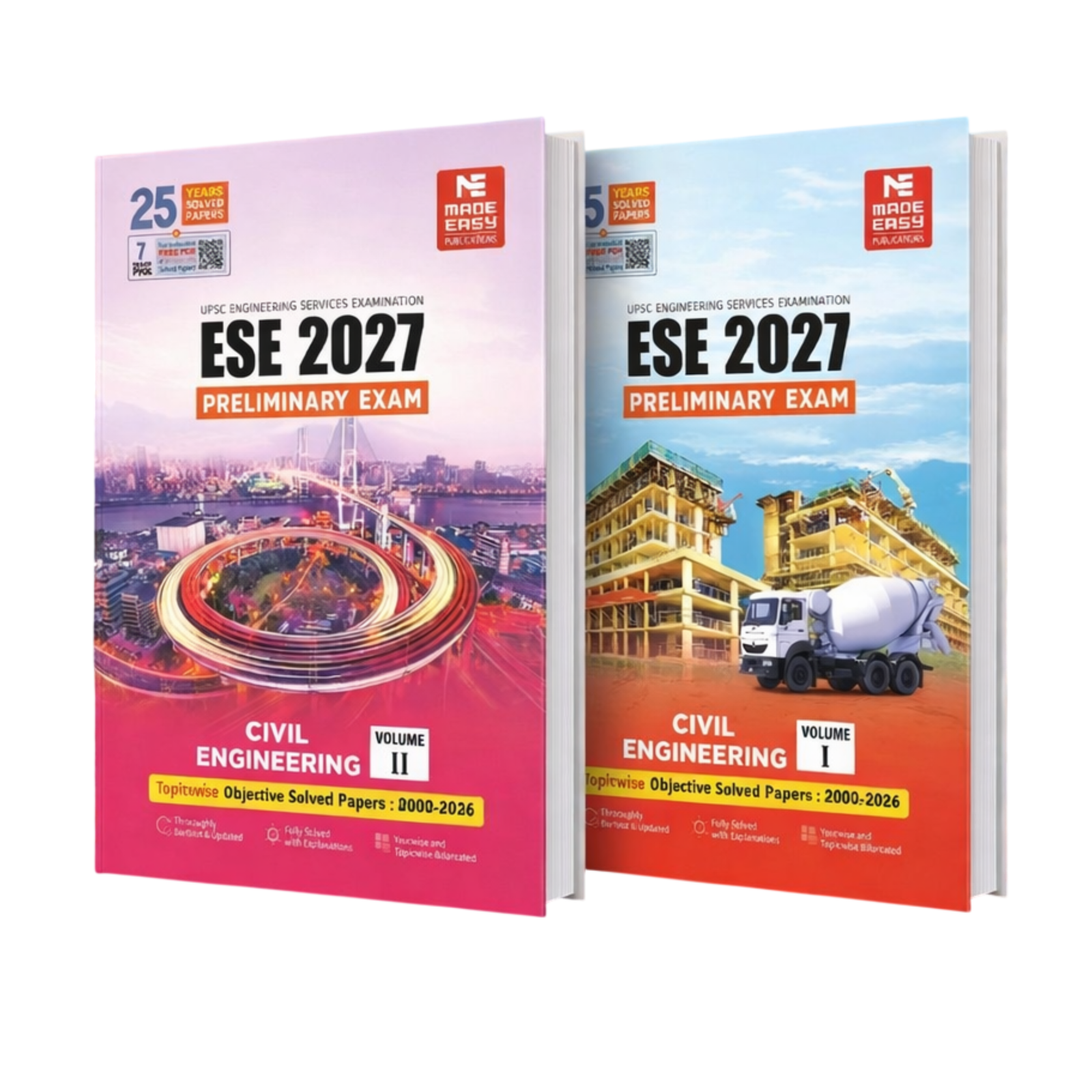 ESE 2027: Preliminary Exam: Civil Engineering Objective Solved Paper  Vol-1 Vol -2 Made Easy